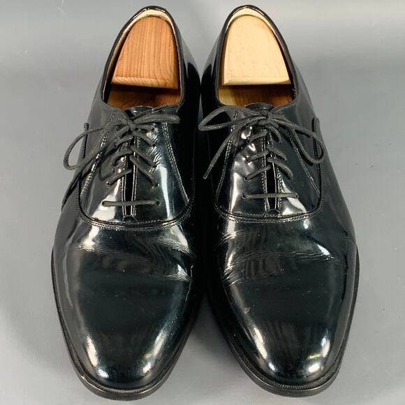 CHURCH'S Size 11.5 Black Patent Leather Oxford Lace-Up Shoes - Picture 4 of 10